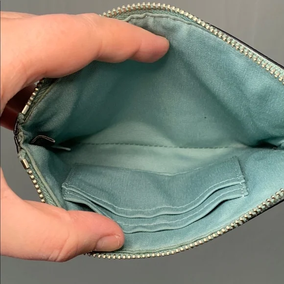 BUNDLE - EUC - Coach Corner Zip Wristlet in Light Blue/Green - Picture 11 of 14